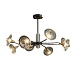 6 8 Lights Flowers Crystal 3 Step Dimming Copper Post Modern Chandelier