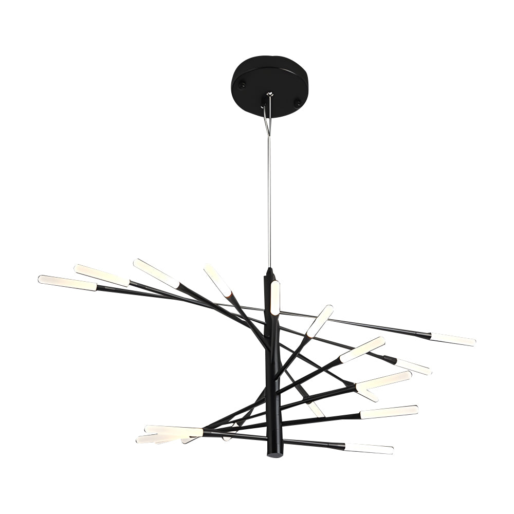Modern Chandelier Rotating Fireworks Black Gold