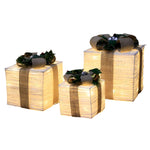 Set of 3 Festive Gift Box Decorations in Modern Style for Holiday Interiors