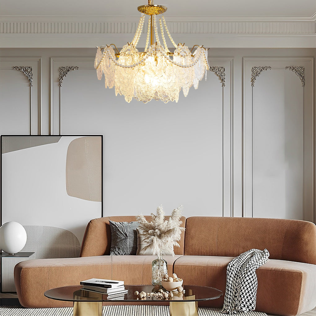 Glass Led French Style Chandelier Ha093728