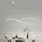39 4 47 2 Wide Black White Wave Linear Led Pendant