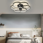 Flower Creative Three Step Dimming Led Silent Modern Ceiling Fan And Light