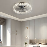 23 6 In Crystal Led Lighting Semi Enclosed Low Profile Ceiling Fan
