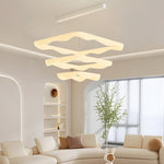 2 3 Square Rings Cream Style Three Step Dimming Led Modern Chandelier