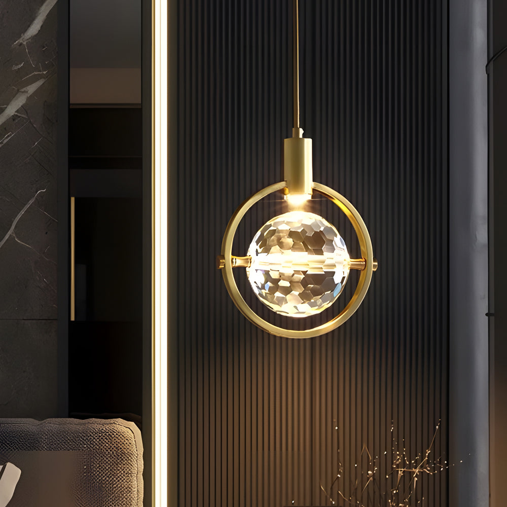 Round Semicircle Crystal Ball Ins Led Creative Modern Hanging Lights Fixture