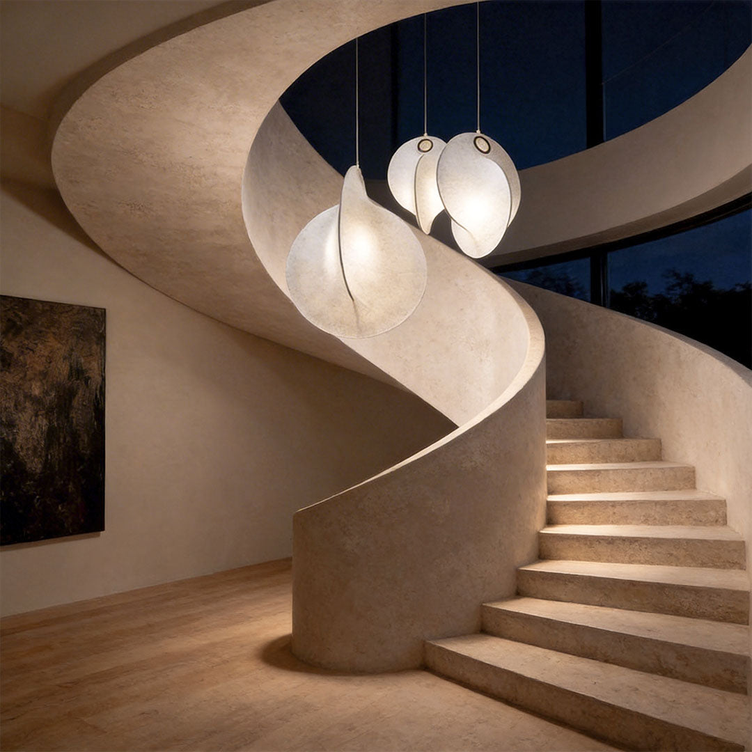 Silk Pendant Light with Iron Frame – Modern Minimalist Ceiling Lamp