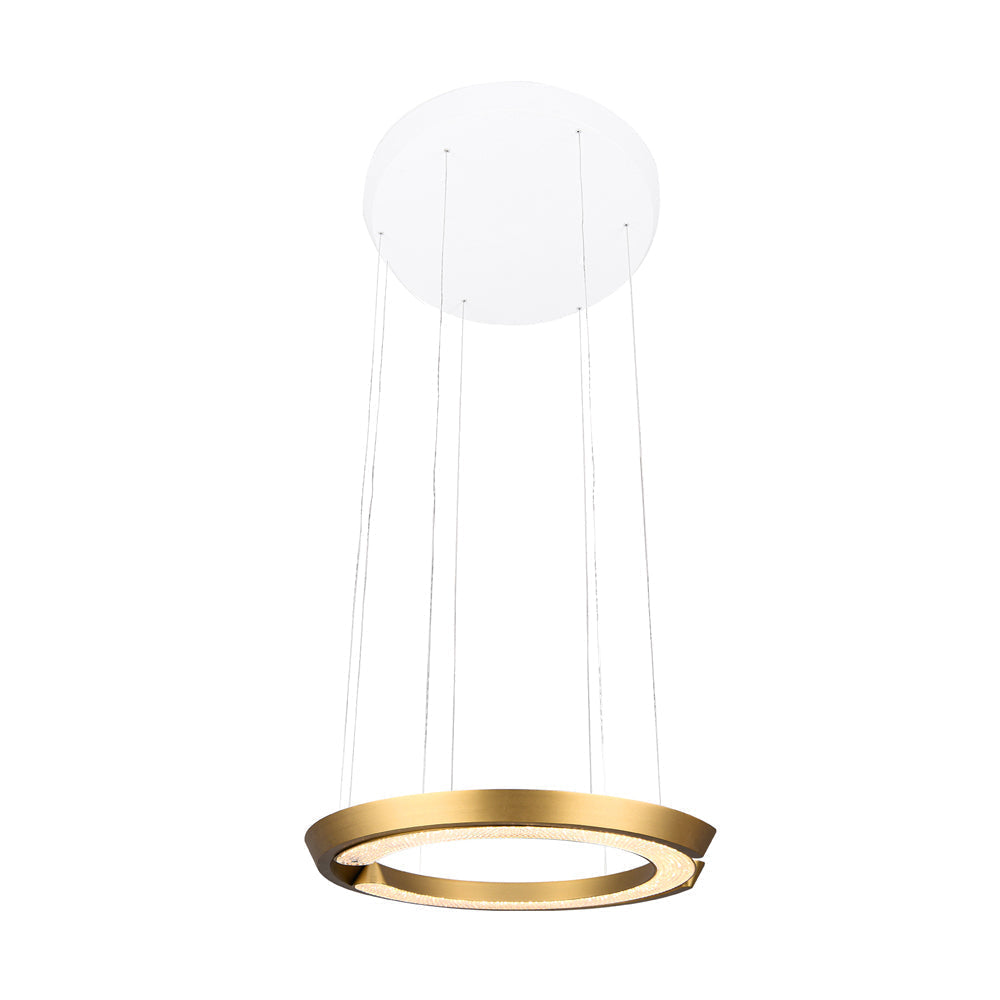 Modern Led Ring Shaped Pendant Light With Acrylic Shades For Living Room