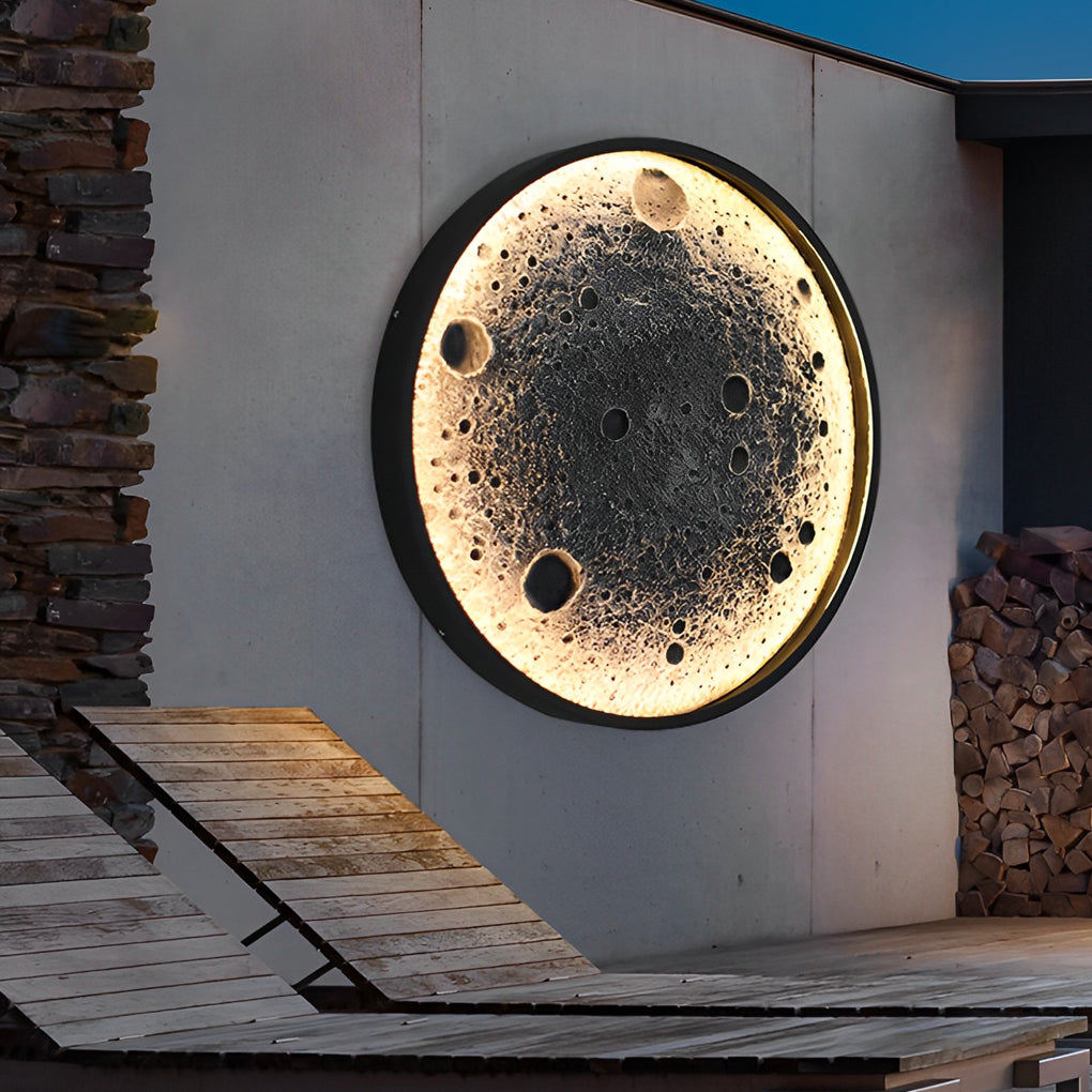 Round Moon Modern Outdoor Wall Light Li002286