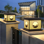 Retro Mountain Scenery Solar Pillar Lamp Ha080741