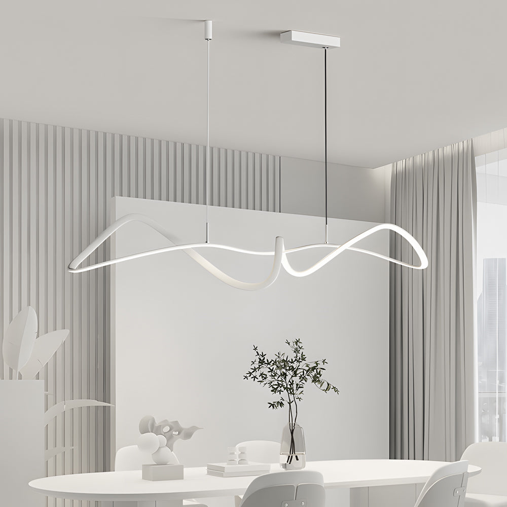 Wave Lines Dimmable With Remote Led Chandeliers Dining Room Lights