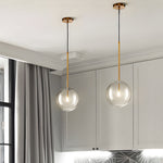 1 Light Clear Glass Globe Pendant Light Modern Hanging Lighting Fixture
