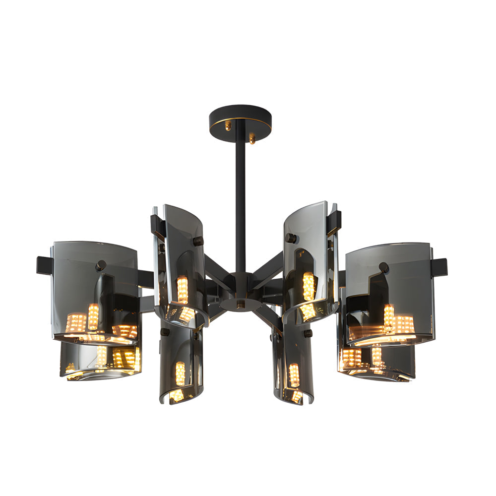 6 8 Light Dimmable Metallic Electroplated Glass Chandelier Lighting