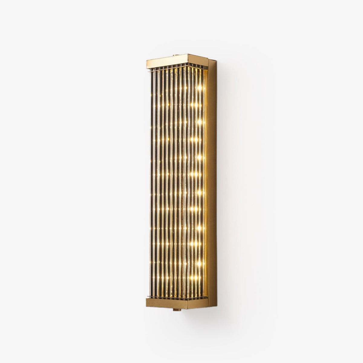 Luma Column LED Wall Sconce in Brushed Gold and Clear Glass