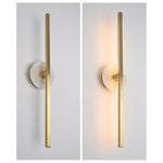 Zylaro Stone Wall Light – Brushed Brass & Marble LED Sconce