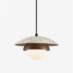 Milo Travertine Pendant Light – Natural Stone & Wood Hanging Lamp