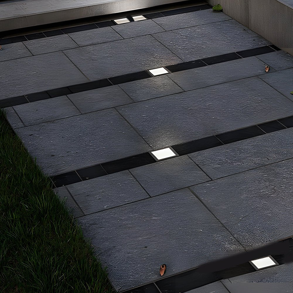 Modern Square LED In-Ground Well Lights for Pathways and Steps