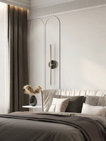 Zylaro Stone Wall Light – Brushed Brass & Marble LED Sconce