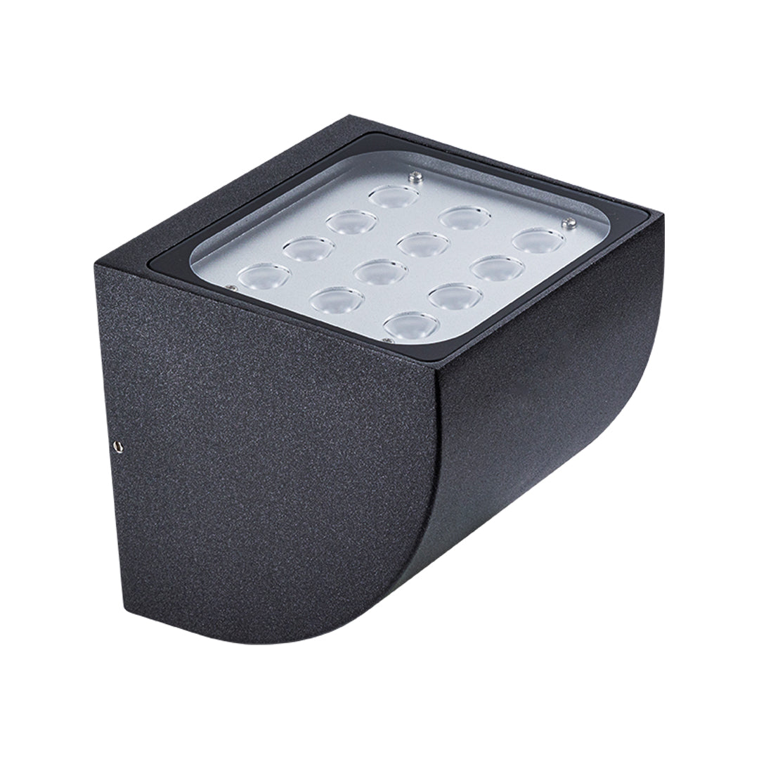 Geometric Outdoor Wall Sconce with Directional LED Light