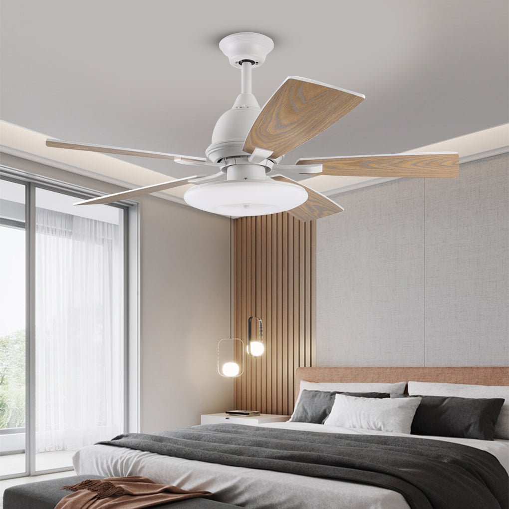 52 Inch Creative Nordic Retro Ceiling Fan Lamp With Light Source Remote Control