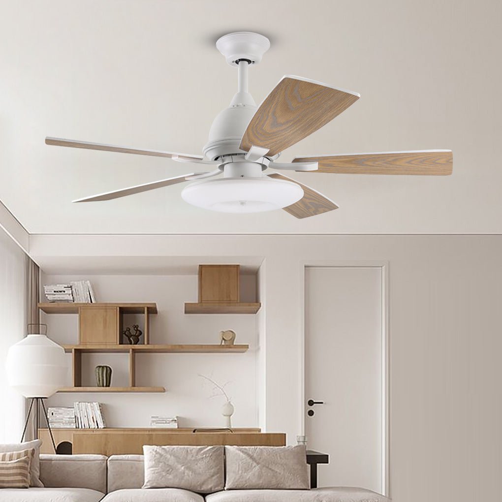 52 Inch Creative Nordic Retro Ceiling Fan Lamp With Light Source Remote Control
