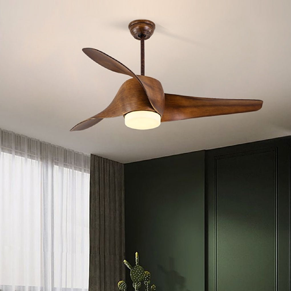 52 Inches Creative Intelligent Timing Three Color Dimming Ceiling Fan Light