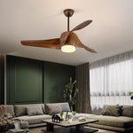 52 Inches Creative Intelligent Timing Three Color Dimming Ceiling Fan Light