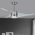 Modern LED Ceiling Fan Chandelier with Remote Control, 52" Minimalist Design