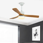 52 Inches Nordic Minimalist Solid Wood Household Led Ceiling Fan Lamp For Living Room
