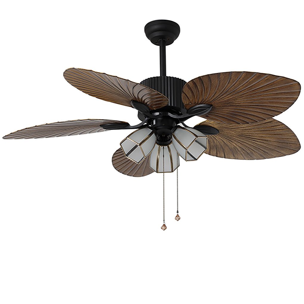 52Inches Retro Variable Frequency Remote Control Smart Timing Noiseless Ceiling Fan Light 1