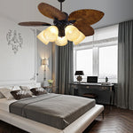 52Inches Retro Variable Frequency Remote Control Smart Timing Noiseless Ceiling Fan Light 1