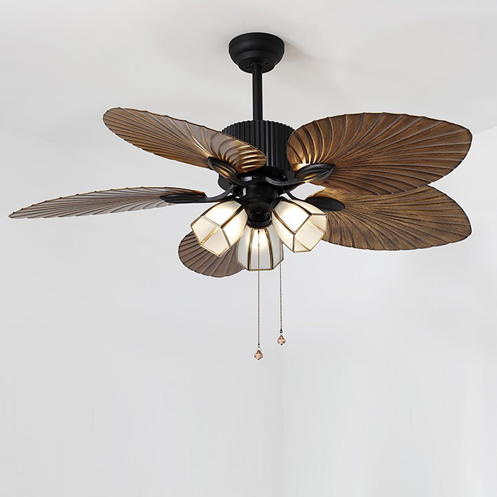 52Inches Retro Variable Frequency Remote Control Smart Timing Noiseless Ceiling Fan Light 1