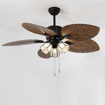 52Inches Retro Variable Frequency Remote Control Smart Timing Noiseless Ceiling Fan Light 1