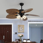 52Inches Retro Variable Frequency Remote Control Smart Timing Noiseless Ceiling Fan Light 1