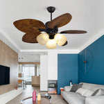 52Inches Retro Variable Frequency Remote Control Smart Timing Noiseless Ceiling Fan Light 1