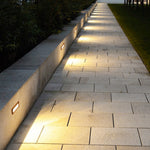 Recessed LED Step Light in Sand Gray Aluminum for Outdoor Stairs
