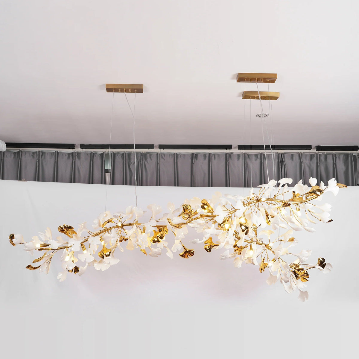 Golden Gingko Leaf Chandelier