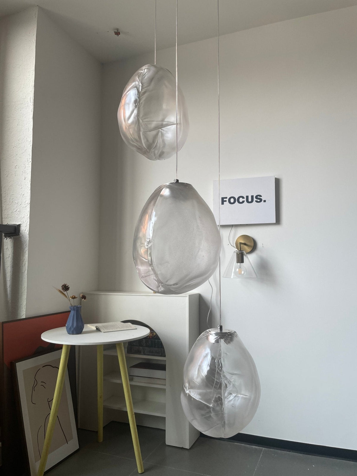 Liquid Glass Stone Pendant Light – Sculptural Blown Glass Chandelier