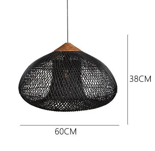 Vintage Rattan Woven Chandelier