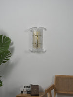 Brasher Wall Sconce in Champagne Glass and Gold Metal