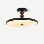 Aurelia Disc Ceiling Light — Modern LED Flush Mount in Black or Walnut