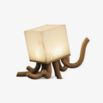 Octavia Sculptural Alabaster Table Lamp with Wooden Base