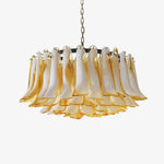 Amber Glass Petal Chandelier for Dining Room and Living Room