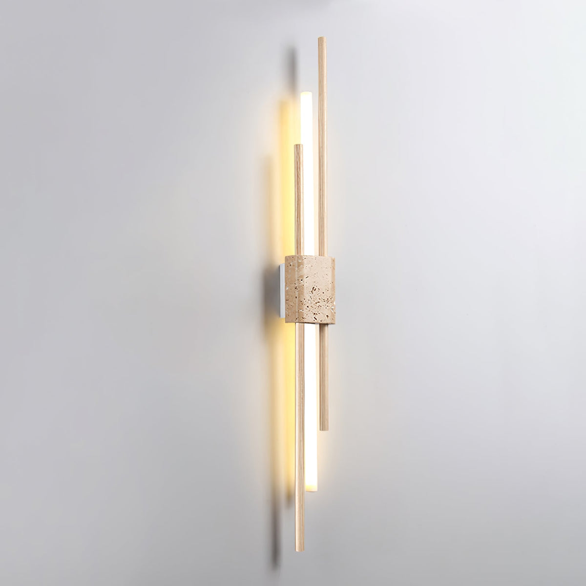 Axis Terra Wall Sconce in Travertine and Wood