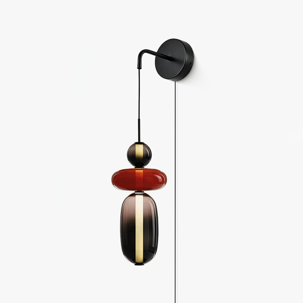 Candied Glass Wall Sconce – Hand-Blown Artisan LED Plug-In Light