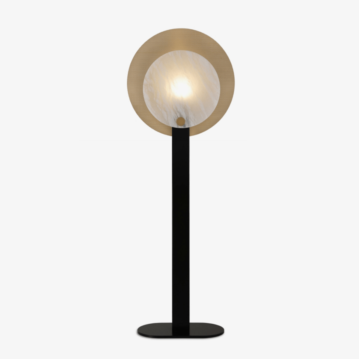 Mosaic Alabaster Floor Lamp with Gold Accents – Modern Designer Lighting for Living Room & Bedroom