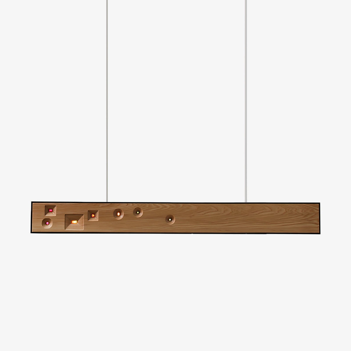 Axis Linear Wood LED Pendant Light for Kitchen Island and Dining Room