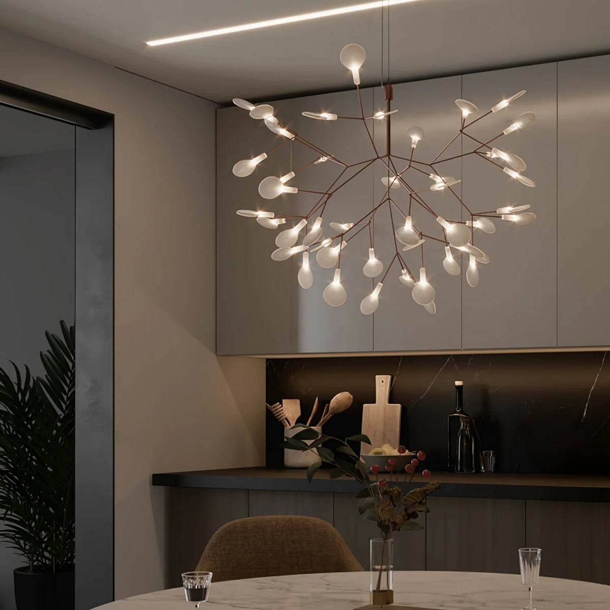 Rose Gold Glow Chandelier