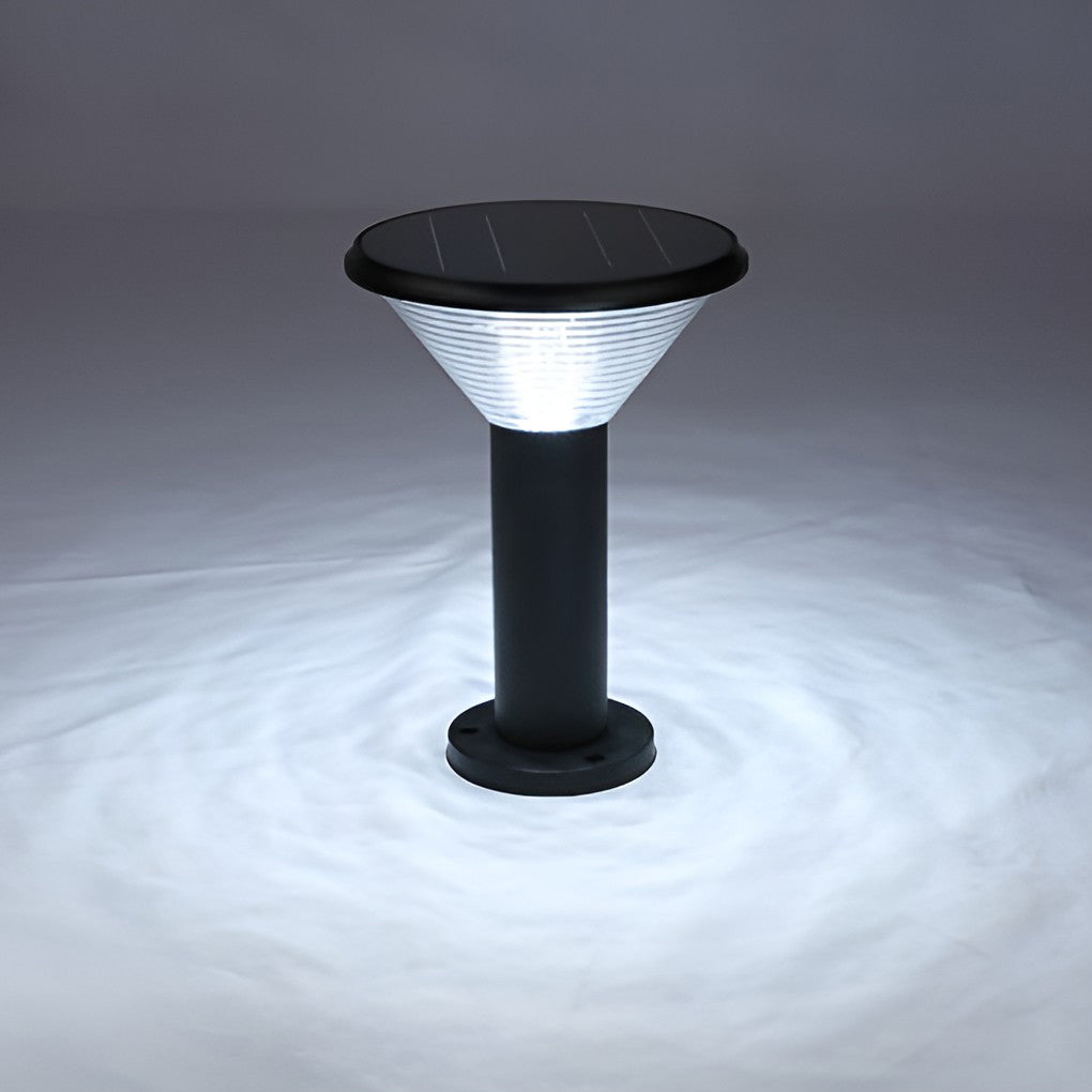 Tapered Solar LED Pathway Light in Black Aluminum for Modern Outdoor Spaces