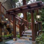 1 Light Tea Glass Globe Outdoor Pendant Lights Outside Haning Lantern Chandelier