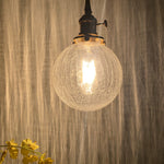 Spherical Glass Cracked Pattern Ceiling Lamp Li001924